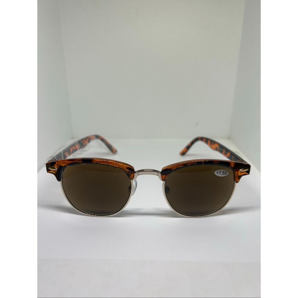 Tortoise Shell Sun Readers +1.50 Brown Lens UV Protection Sunglasses - Picture 3 of 3